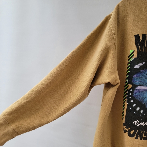 Neon Riot Meditated Consciousness Sweatshirt Size Large Tan Dreams Unisex Boho - Picture 4 of 14